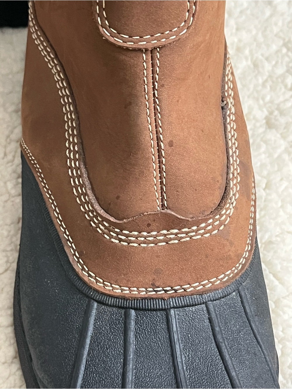 L.L. Bean Brown Leather and Black Rubber Men's Rain & Snow Boots - Picture 5 of 7